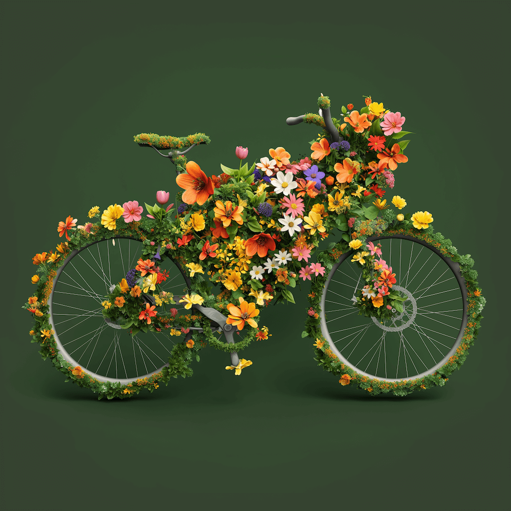 Illustration of a bicycle representing low-carbon transportation for corporate carbon footprint tracking